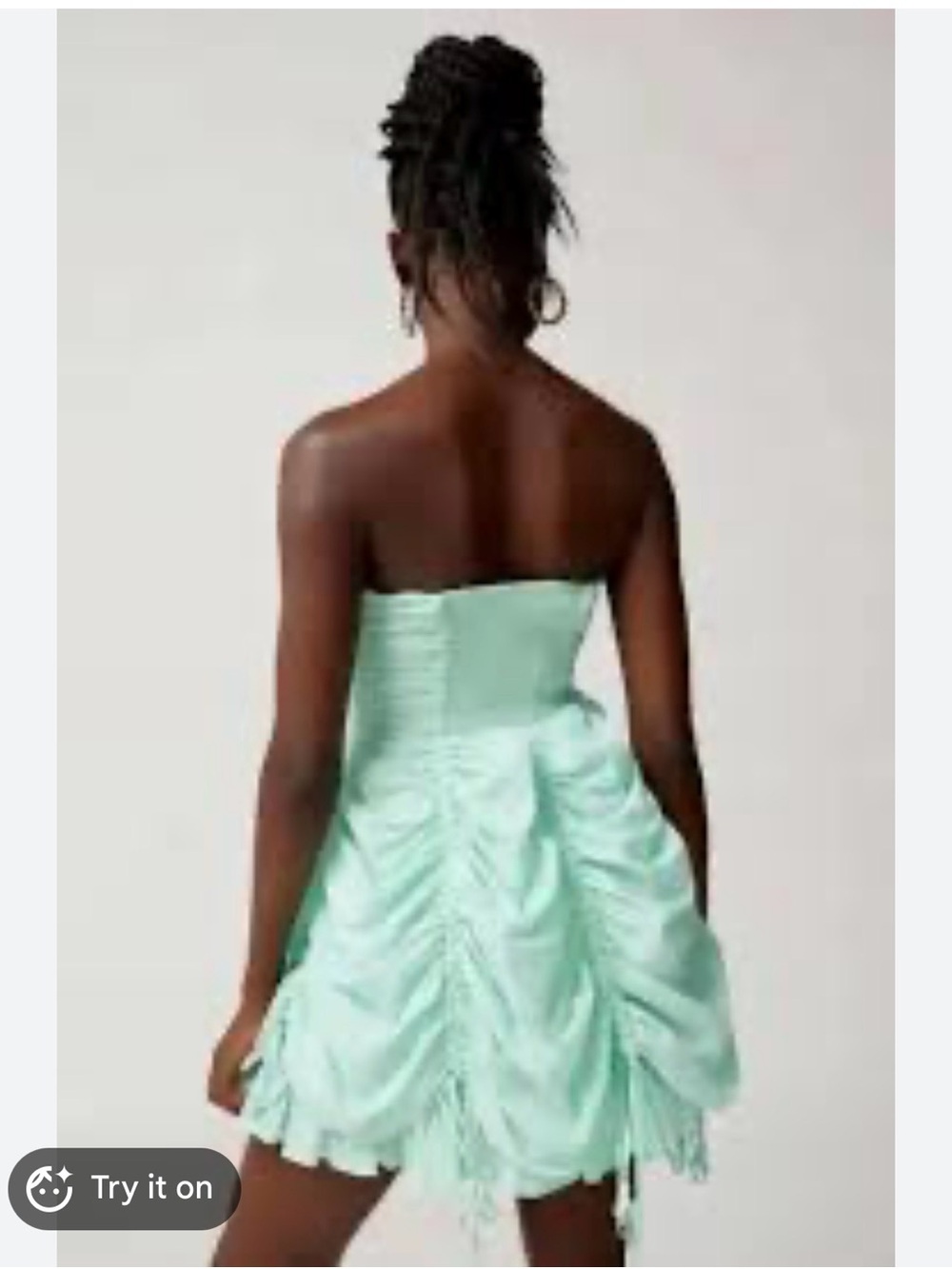 ⚡️NWT Urban Outfitters Kimchi Blue Belladonna Strapless Mini Dress in Mint Green - Picture 2 of 6